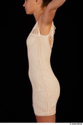 Upper body white dress of Little Caprice